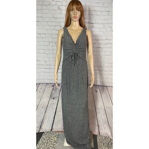 Vintage Scott McClintock Millenium 2000 Knit Silver Polka Dot Dress Size 12